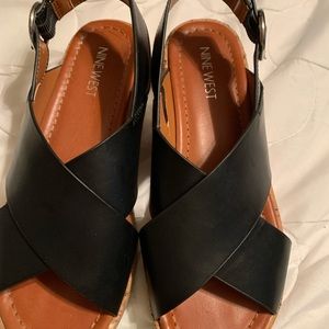 Nine West black wedges